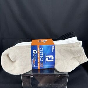 FootJoy Men's ComfortSof Sport Golf Socks Value Pack 6 Pairs NWT
